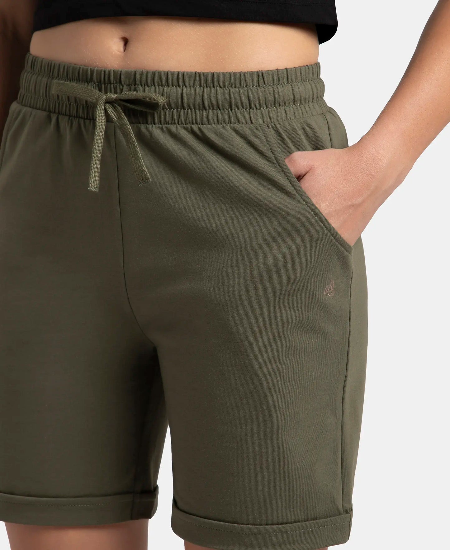 Super Combed Cotton Rich Regular Fit Shorts with Side Pockets - Beetle