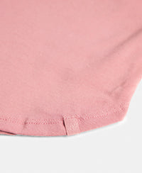 Super Combed Cotton Rich Solid Curved Hem Styled Tank Top - Brandied Apricot