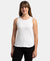 Super Combed Cotton Rich Solid Curved Hem Styled Tank Top - White