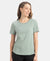 Super Combed Cotton Rich Relaxed Fit Solid Curved Hem Styled Half Sleeve T-Shirt - Iceberg Green