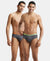 Super Combed Cotton Solid Brief with Ultrasoft Waistband - Asphalt (Pack of 2)