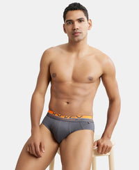 Super Combed Cotton Solid Brief with Ultrasoft Waistband - Asphalt (Pack of 2)