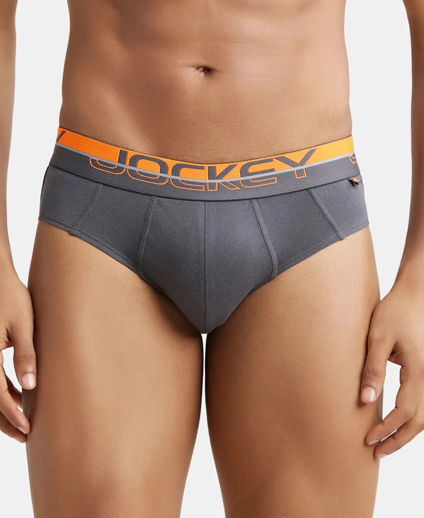 Super Combed Cotton Solid Brief with Ultrasoft Waistband - Asphalt (Pack of 2)