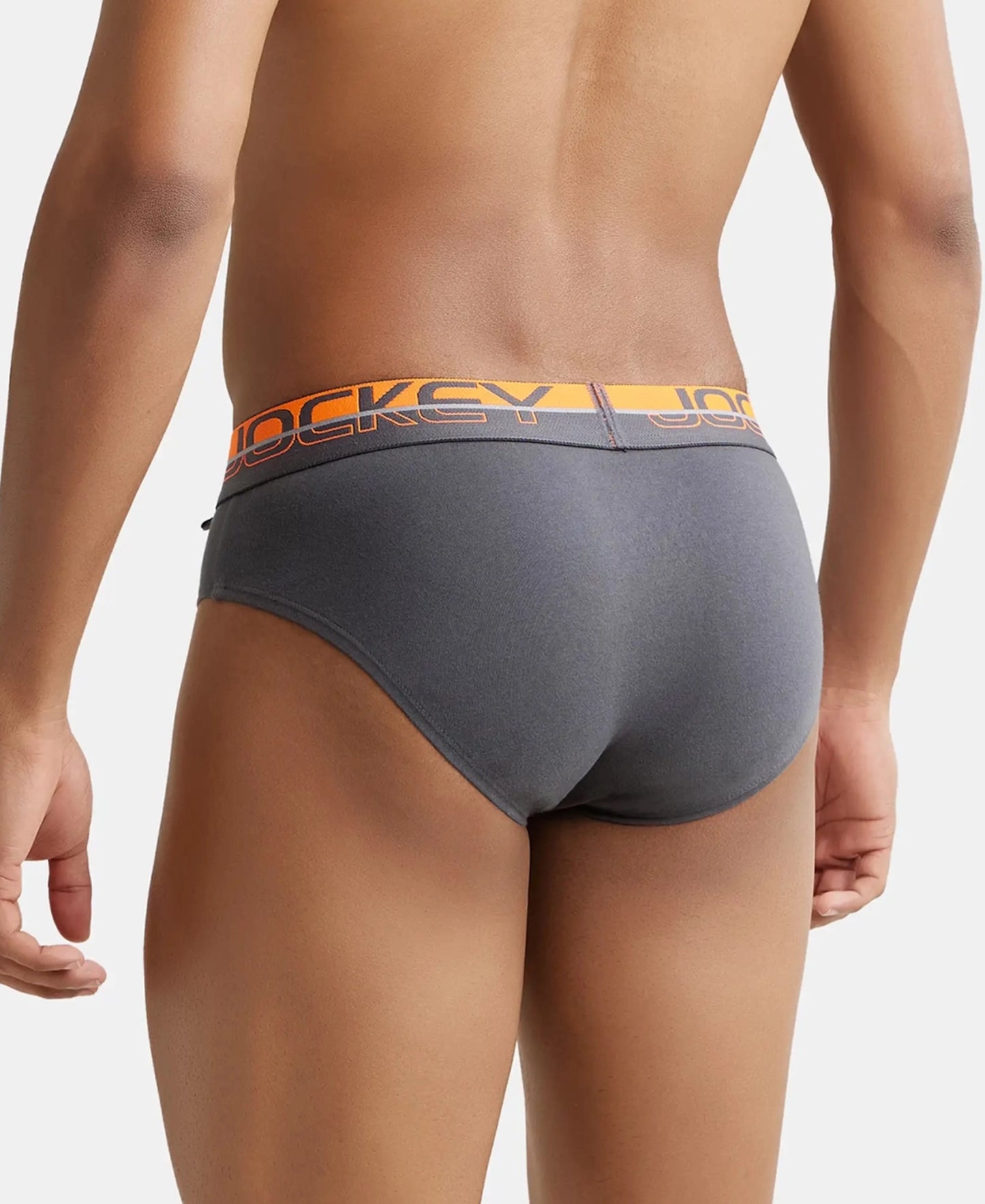 Super Combed Cotton Solid Brief with Ultrasoft Waistband - Asphalt (Pack of 2)