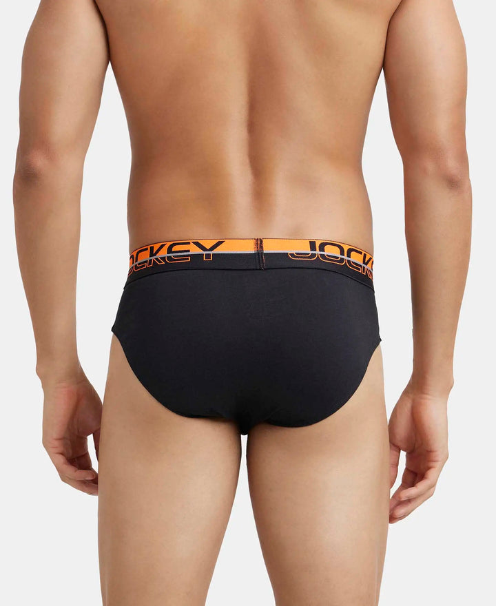 Super Combed Cotton Solid Brief with Ultrasoft Waistband - Black (Pack of 2)-6