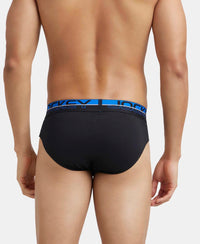 Super Combed Cotton Solid Brief with Ultrasoft Waistband - Black (Pack of 2)-7