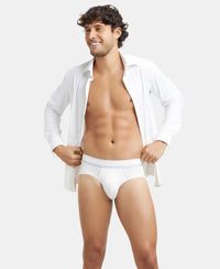 Tencel Micro Modal Elastane Stretch Solid Brief with StayFresh Properties - White-5