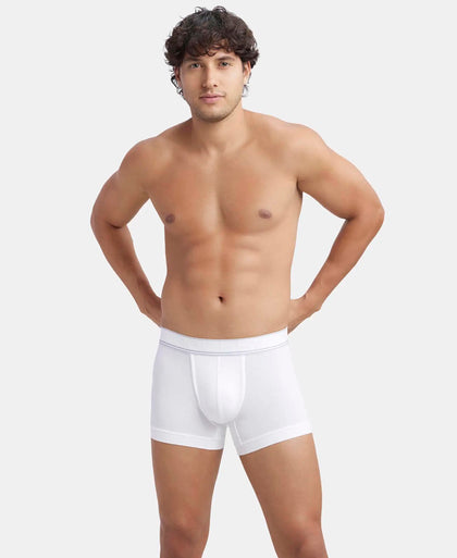 Tencel Micro Modal Elastane Stretch Solid Trunk with Natural StayFresh Properties - White-5