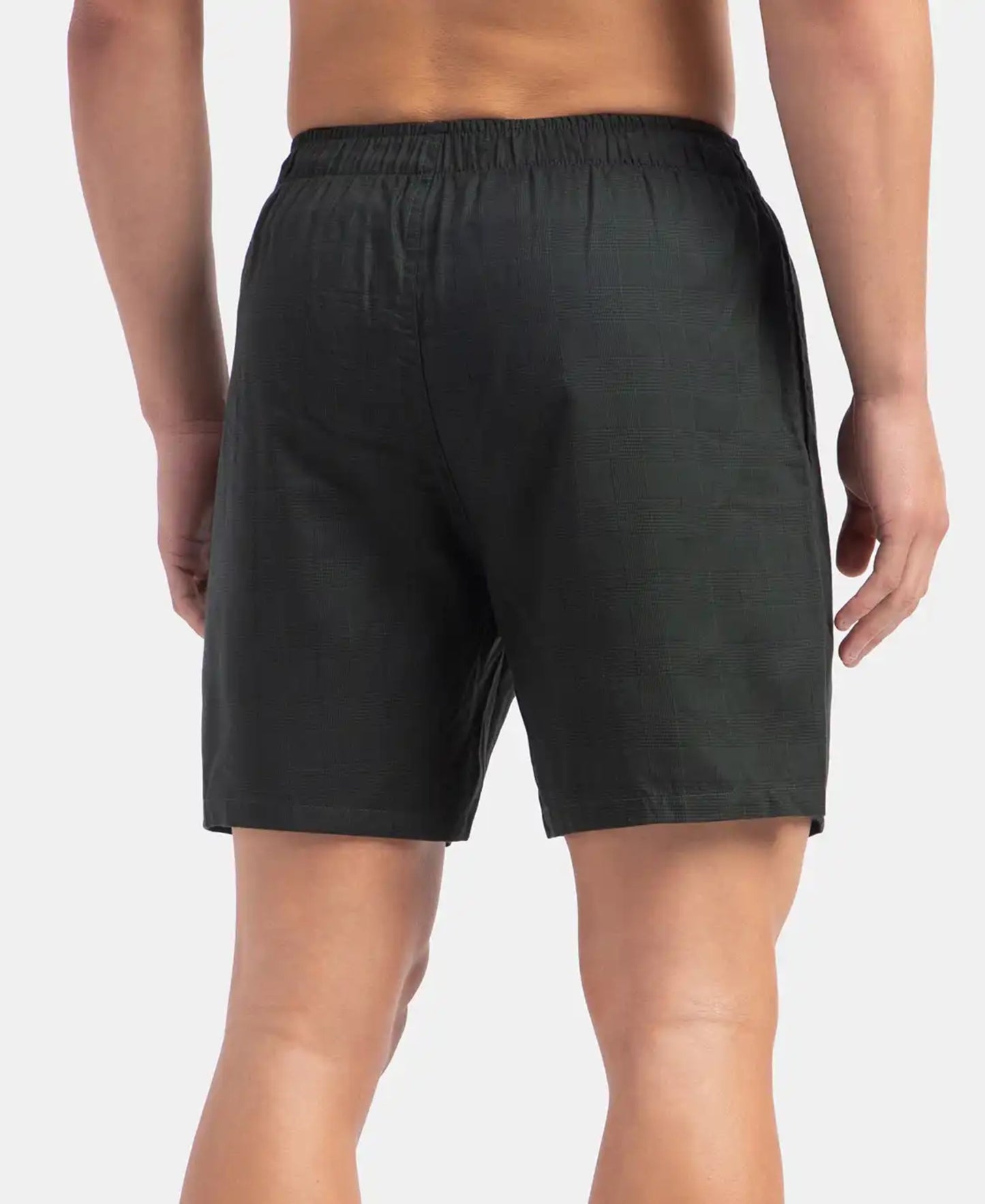 Tencel Lyocell Cotton Checkered Boxer Shorts with Side Pockets - Scarab