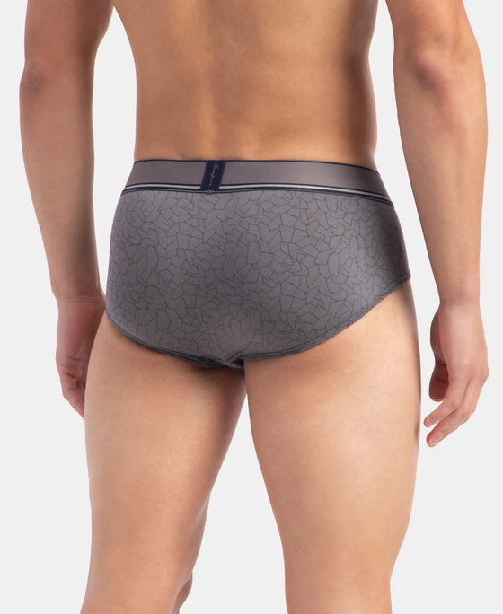 Tencel Micro Modal Elastane Stretch Printed Brief with Natural StayFresh Properties - Gun Metal