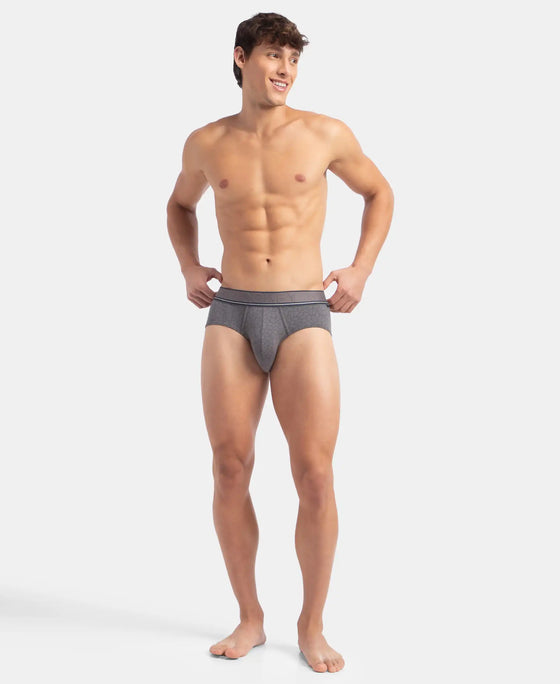 Tencel Micro Modal Elastane Stretch Printed Brief with Natural StayFresh Properties - Gun Metal