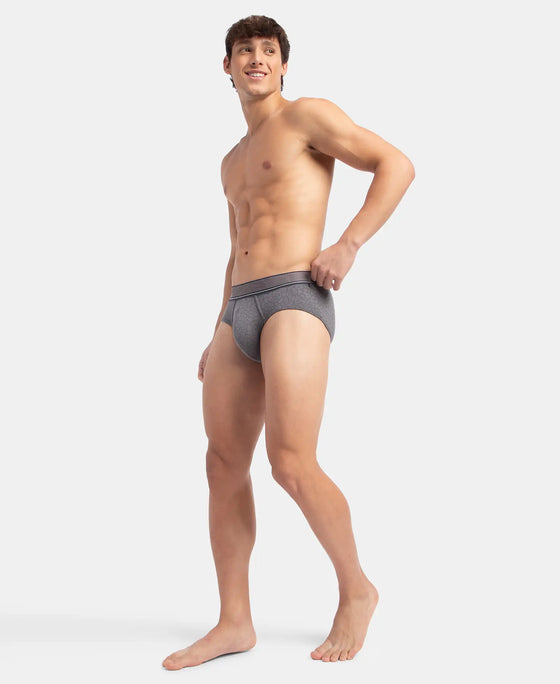 Tencel Micro Modal Elastane Stretch Printed Brief with Natural StayFresh Properties - Gun Metal