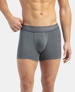 Tencel Micro Modal Elastane Stretch Printed Trunk with Natural StayFresh Properties - Gun Metal