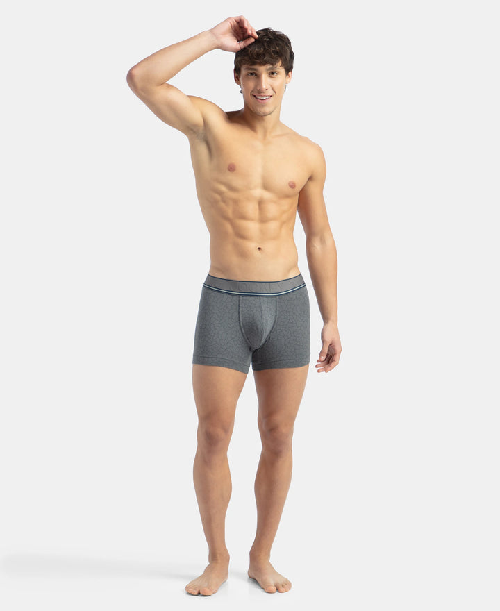 Tencel Micro Modal Elastane Stretch Printed Trunk with Natural StayFresh Properties - Gun Metal