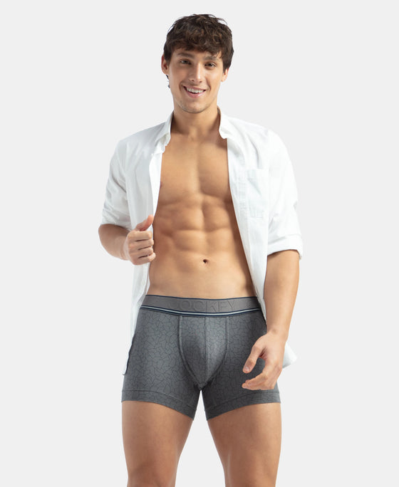 Tencel Micro Modal Elastane Stretch Printed Trunk with Natural StayFresh Properties - Gun Metal