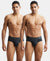 Tactel Microfiber Elastane Stretch Solid Brief with Moisture Move Properties - Black (Pack of 2)