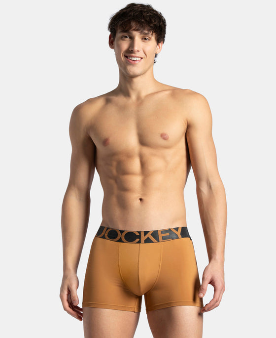 Tactel Microfiber Elastane Stretch Solid Trunk with Moisture Move Properties - Brown Sugar