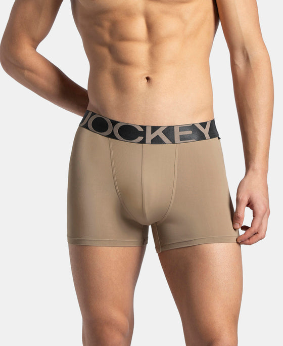 Tactel Microfiber Elastane Stretch Solid Trunk with Moisture Move Properties - Desert Taupe