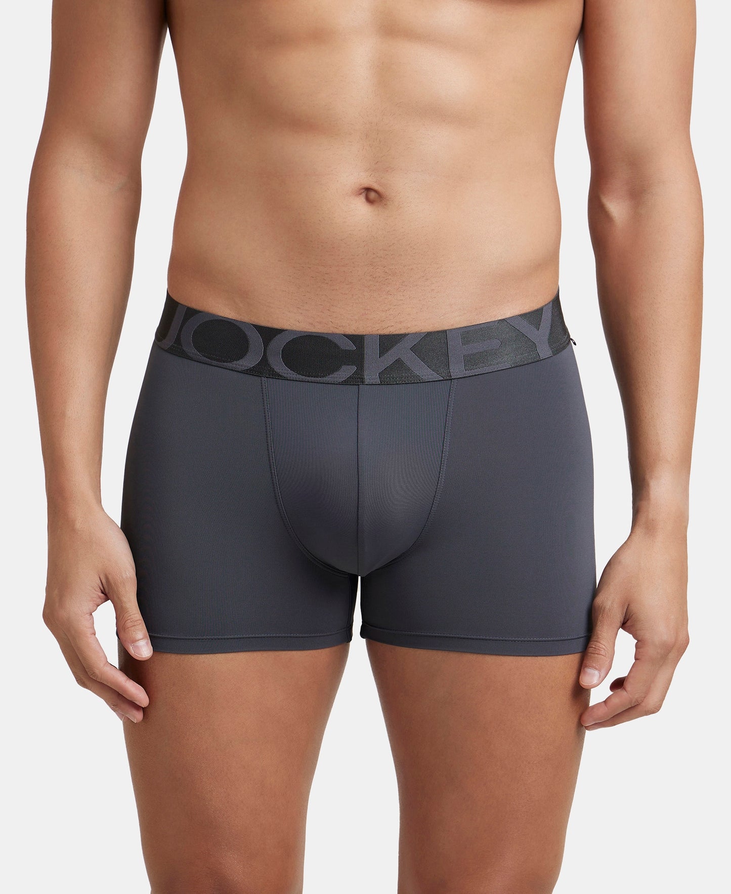 Tactel Microfiber Elastane Stretch Solid Trunk with Moisture Move Properties - Ebony & Navy (Pack of 2)