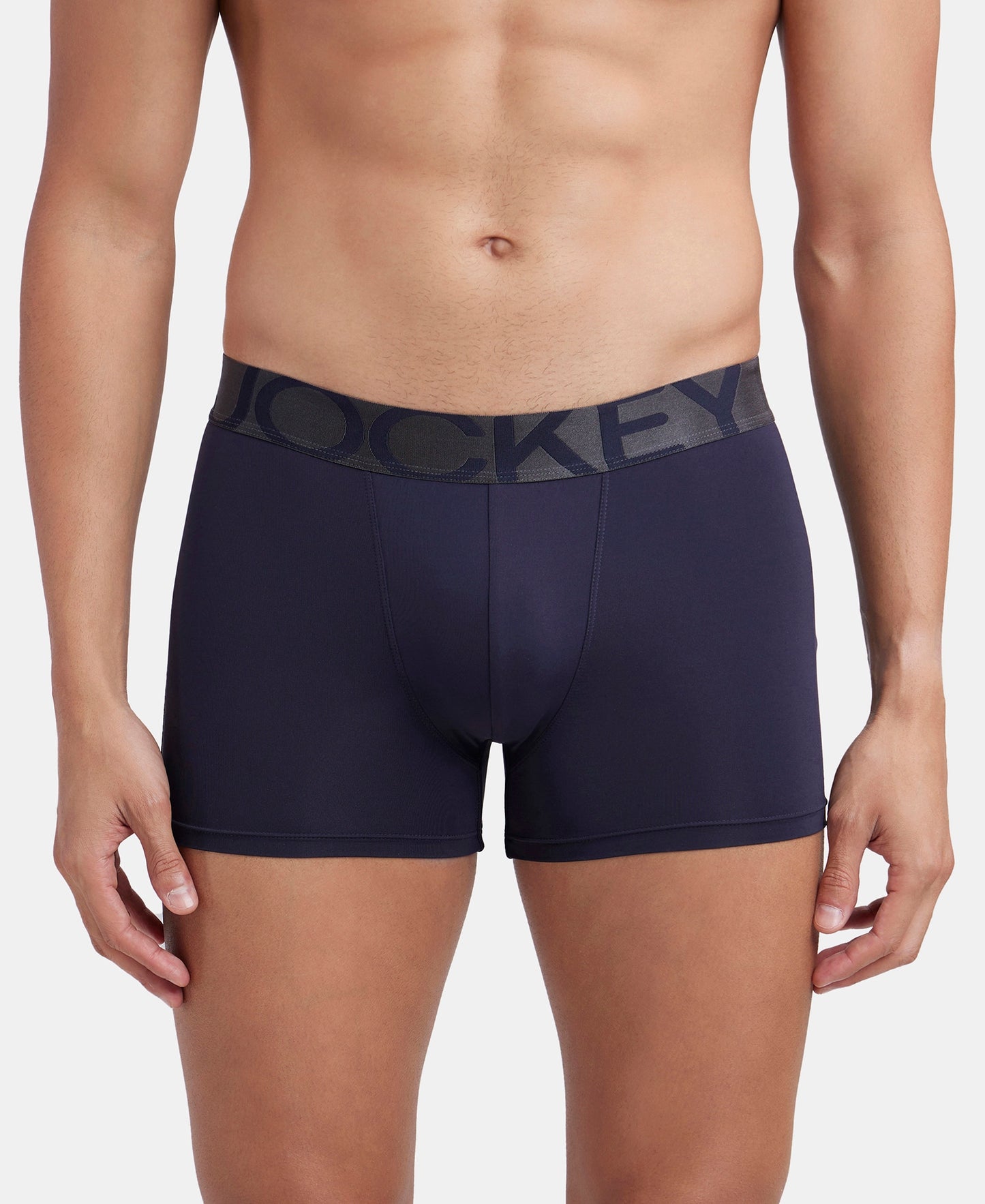 Tactel Microfiber Elastane Stretch Solid Trunk with Moisture Move Properties - Ebony & Navy (Pack of 2)