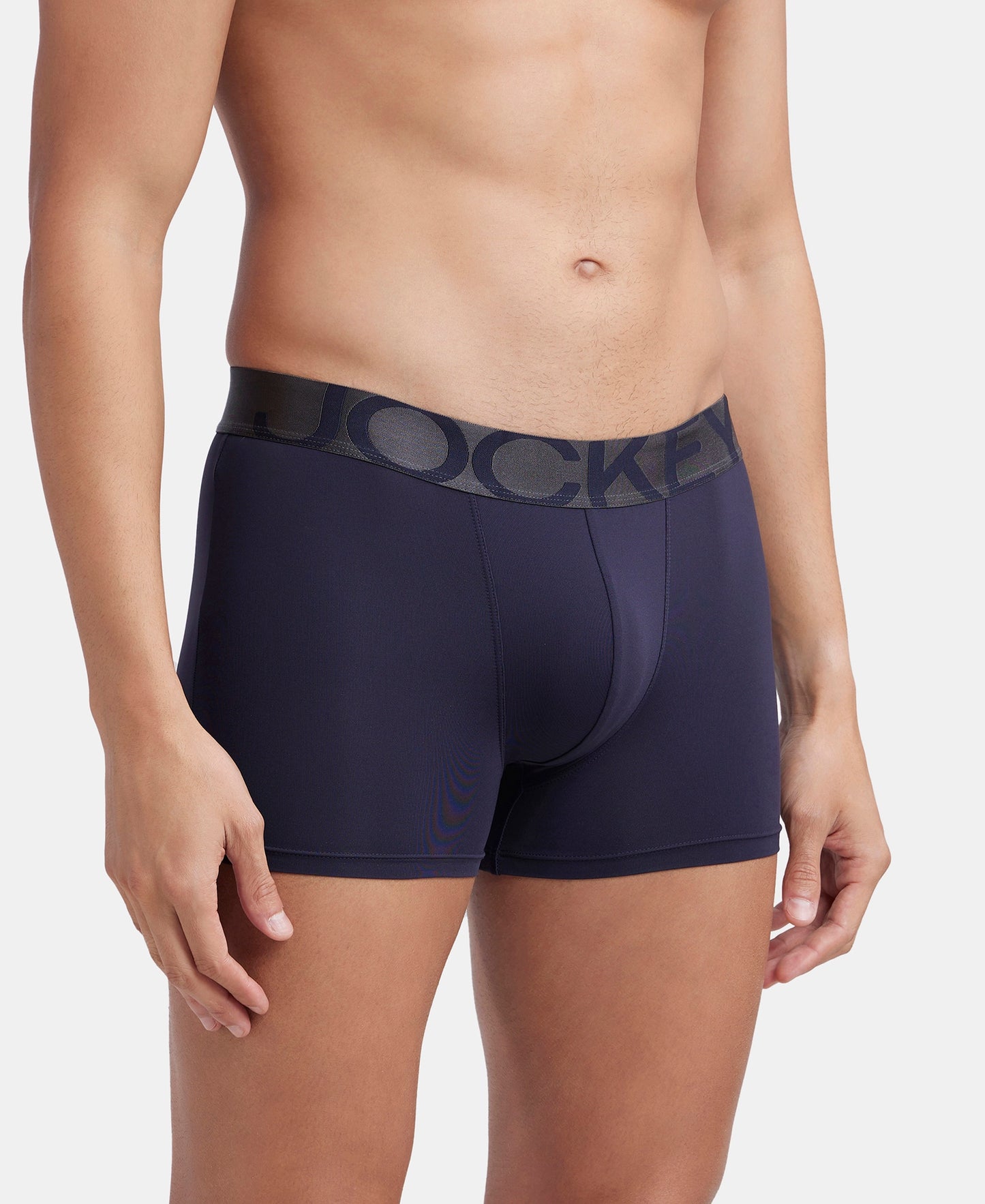 Tactel Microfiber Elastane Stretch Solid Trunk with Moisture Move Properties - Ebony & Navy (Pack of 2)