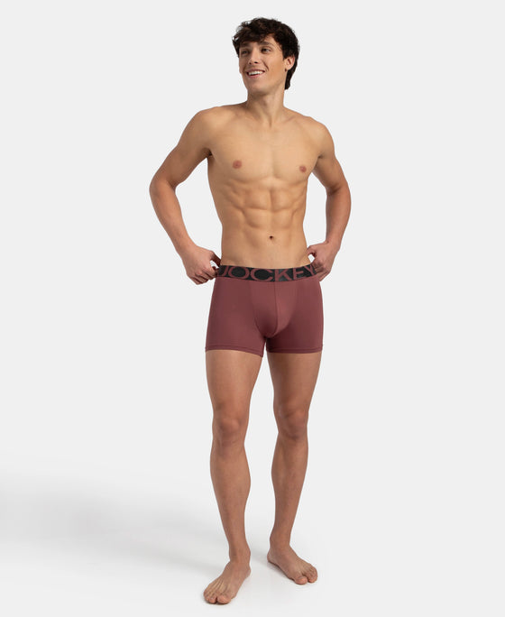 Tactel Microfiber Elastane Stretch Solid Trunk with Moisture Move Properties - Wild Ginger