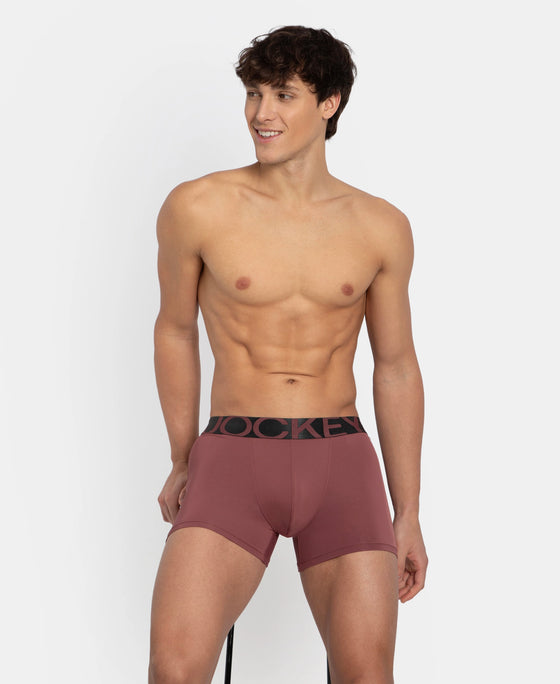 Tactel Microfiber Elastane Stretch Solid Trunk with Moisture Move Properties - Wild Ginger