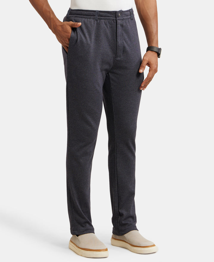 Super Combed Cotton Rich Elastane Stretch Slim Fit All Day Pants with Pockets - Navy