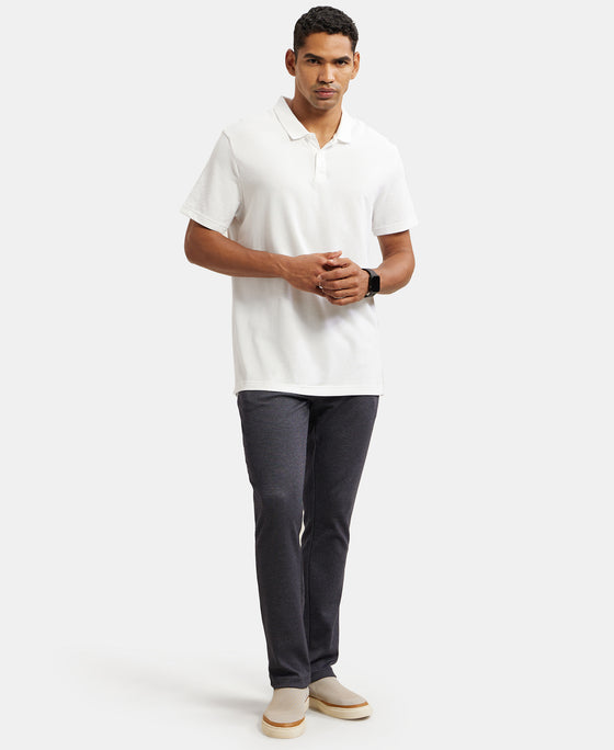 Super Combed Cotton Rich Elastane Stretch Slim Fit All Day Pants with Pockets - Navy