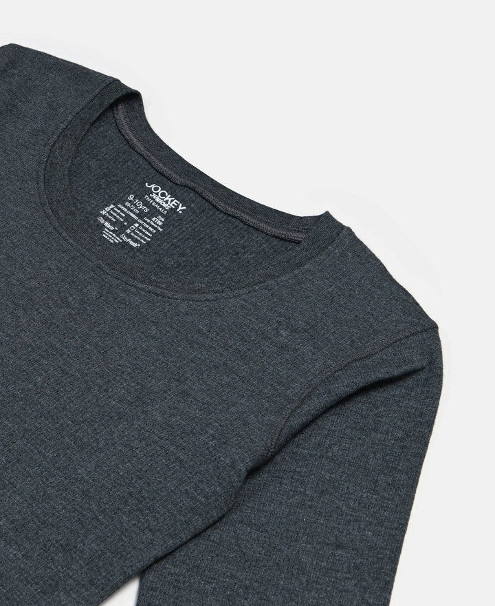 Kid's Super Combed Cotton Rich Brushed Thermal Undershirt with StayWarm Treatment - Charcoal Melange