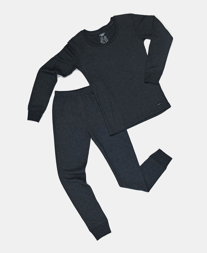 Kid's Super Combed Cotton Rich Brushed Thermal Undershirt with StayWarm Treatment - Charcoal Melange