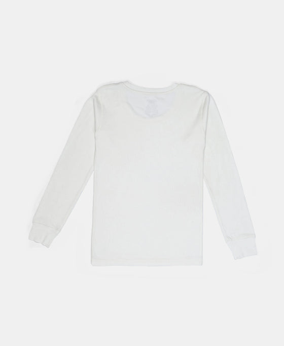 Kid's Super Combed Cotton Rich Brushed Thermal Undershirt with StayWarm Treatment - Off White