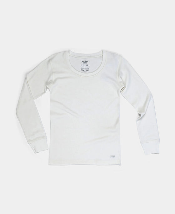 Kid's Super Combed Cotton Rich Brushed Thermal Undershirt with StayWarm Treatment - Off White