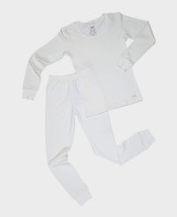 Kid's Super Combed Cotton Rich Brushed Thermal Undershirt with StayWarm Treatment - Off White