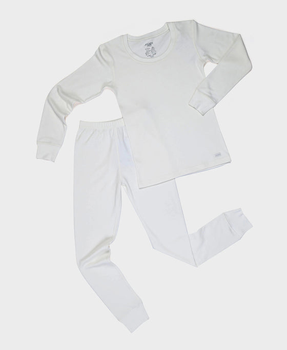 Kid's Super Combed Cotton Rich Brushed Thermal Undershirt with StayWarm Treatment - Off White
