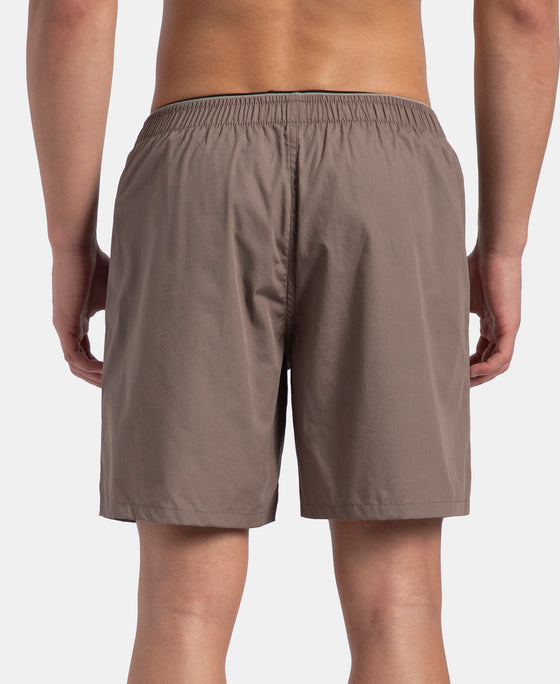 Super Combed Mercerized Cotton Woven Fabric Boxer Shorts - Dark Khaki