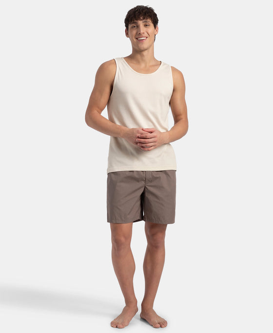 Super Combed Mercerized Cotton Woven Fabric Boxer Shorts - Dark Khaki