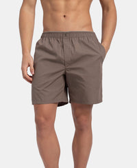 Super Combed Mercerized Cotton Woven Fabric Boxer Shorts - Dark Khaki