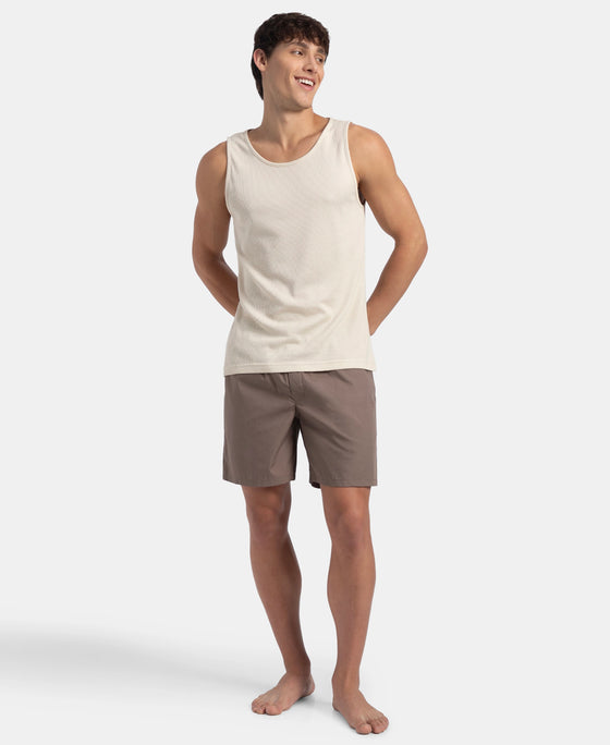 Super Combed Mercerized Cotton Woven Fabric Boxer Shorts - Dark Khaki