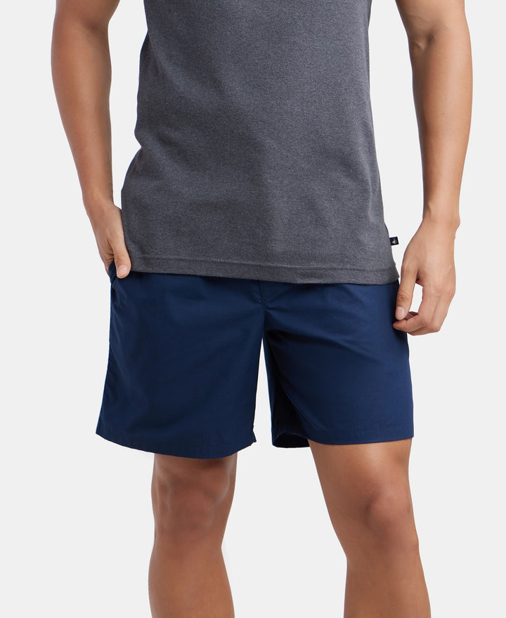 Super Combed Mercerized Cotton Woven Fabric Boxer Shorts - Navy