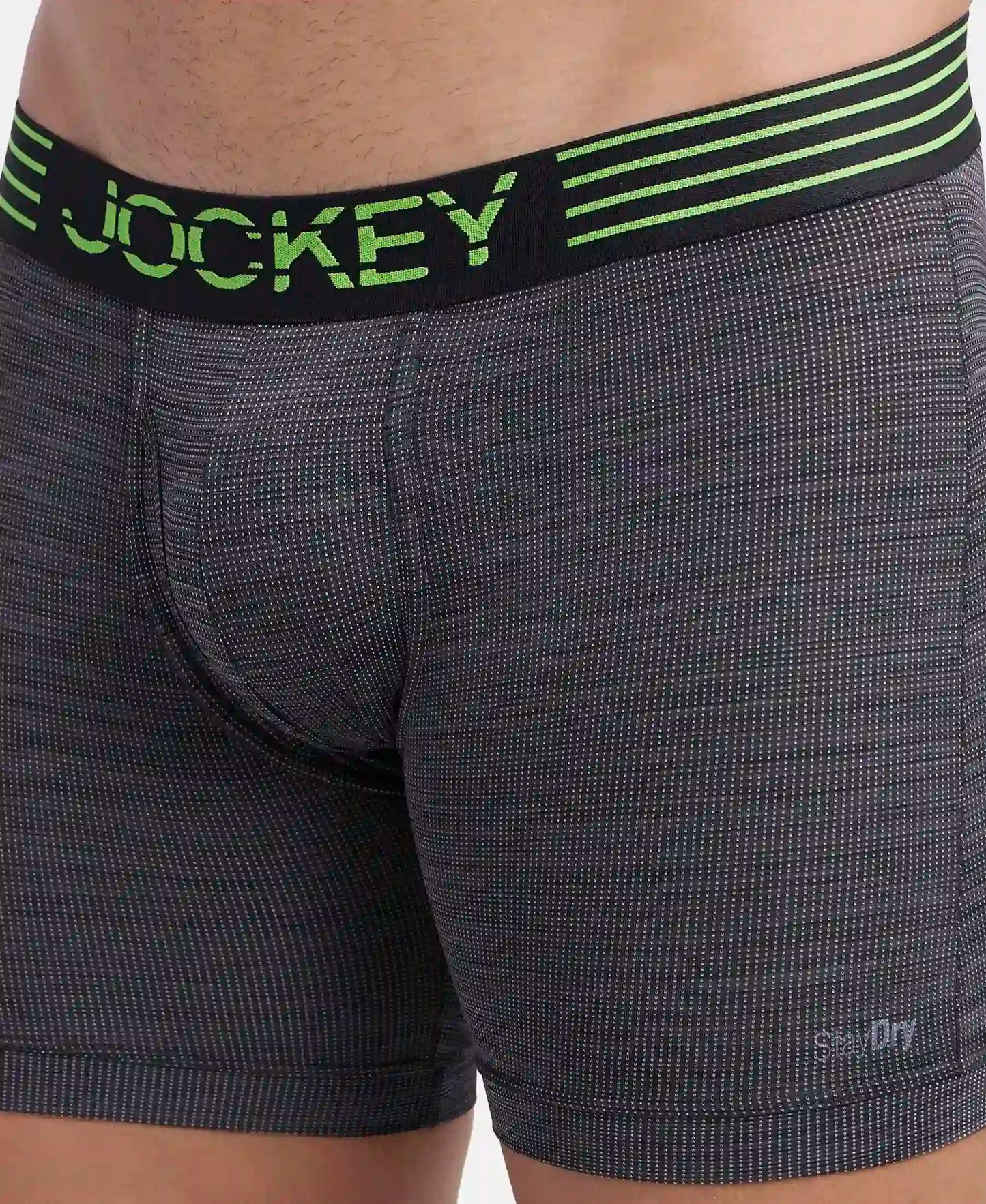 Microfiber Mesh Elastane Stretch Performance Boxer Brief with StayDry Technology - Black-6