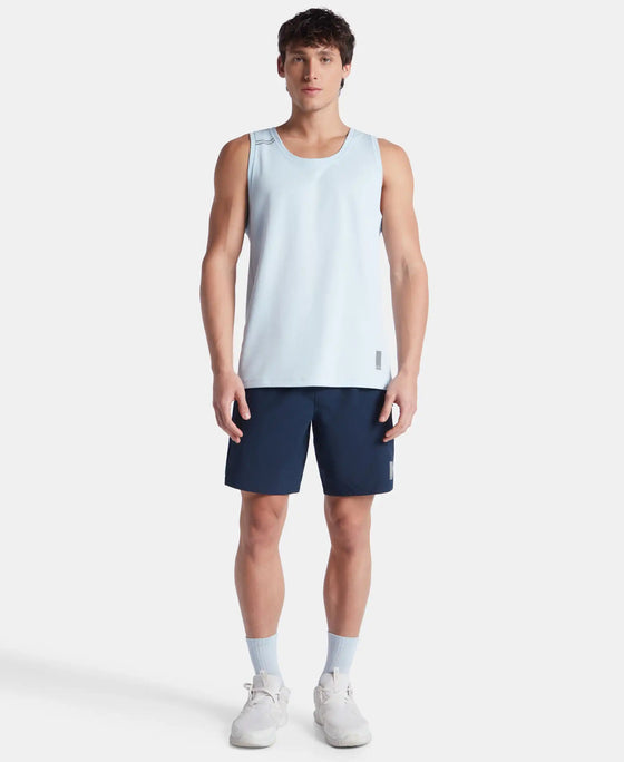 Super Combed Cotton Blend Solid Performance Tank Top with Breathable Mesh - Skyway