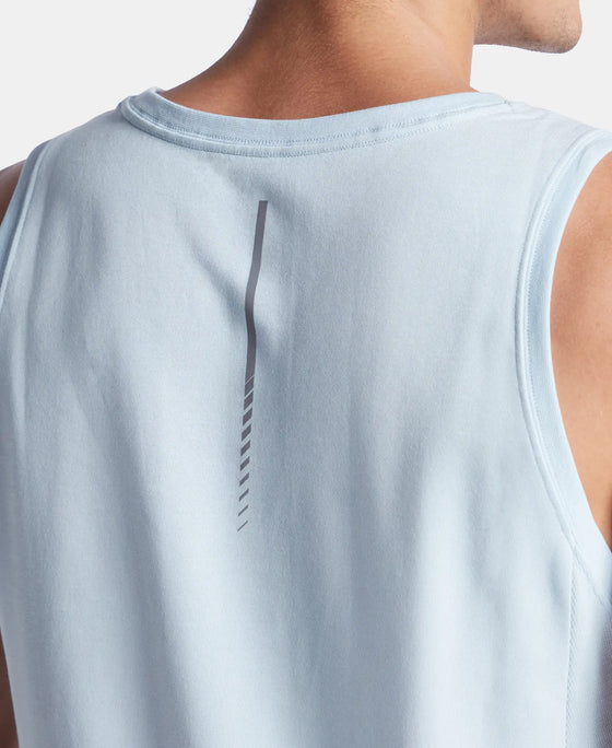 Super Combed Cotton Blend Solid Performance Tank Top with Breathable Mesh - Skyway