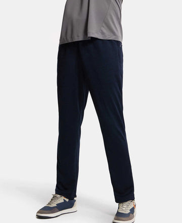 Lightweight Microfiber Trackpant with Zipper Pockets and StayFresh Treatment - Navy-5