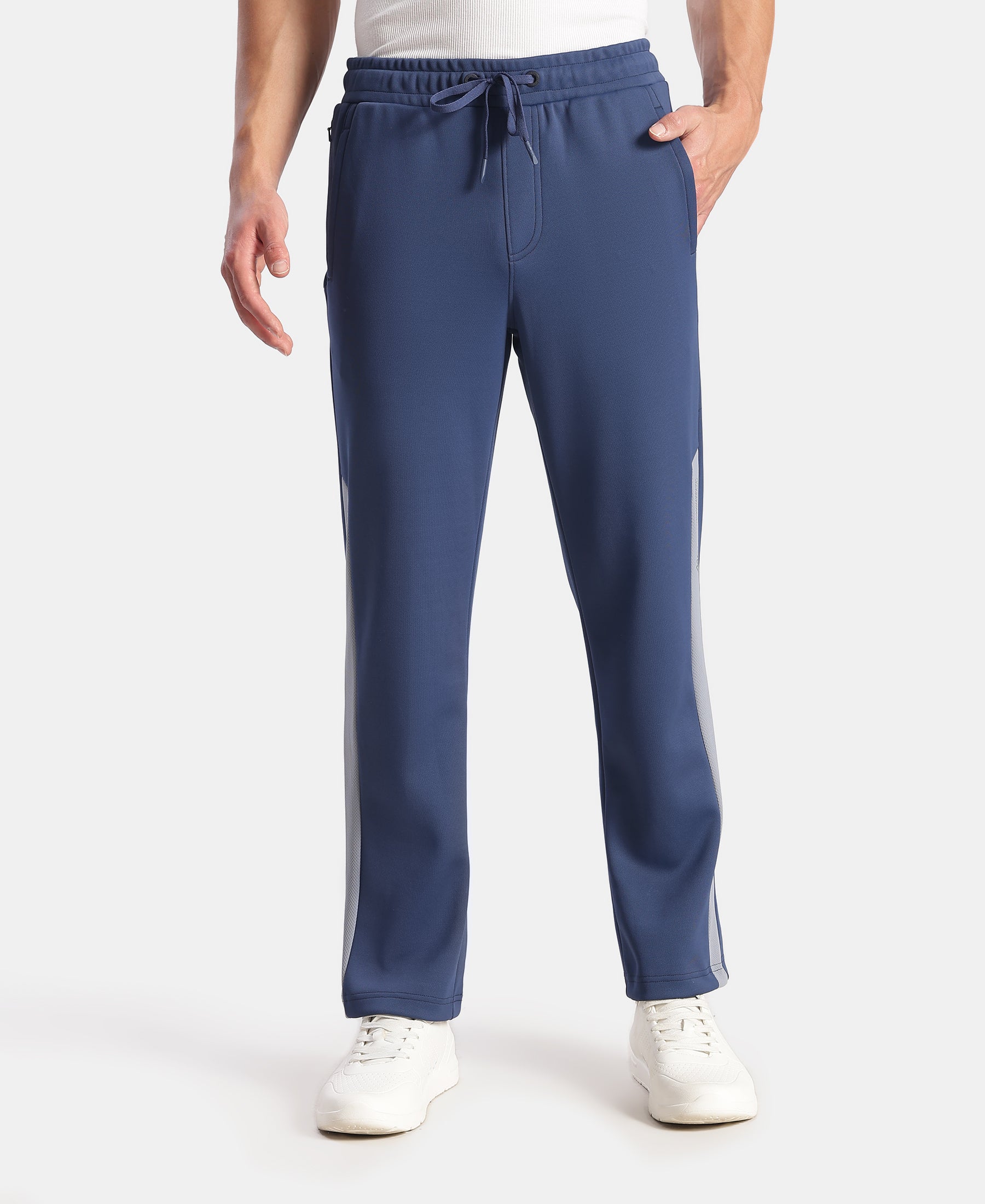 Buy Microfiber Fabric Slimfit Trackpant with Zipper Pockets and