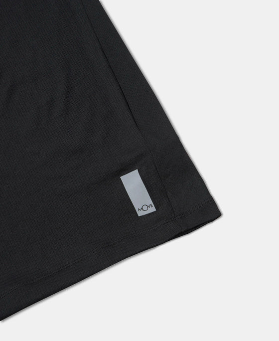 Lightweight Microfiber Solid Tank Top with Breathable Mesh - Black