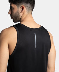 Lightweight Microfiber Solid Tank Top with Breathable Mesh - Black