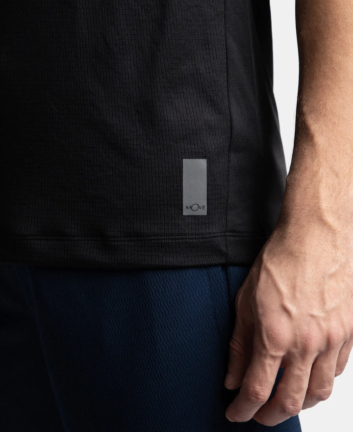 Lightweight Microfiber Solid Tank Top with Breathable Mesh - Black