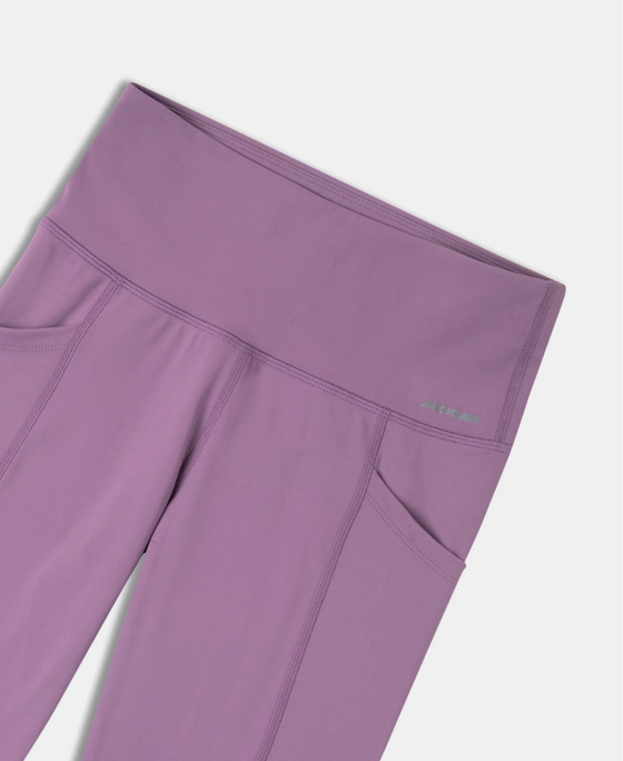 Microfiber Elastane Stretch Slim Fit Capri with Back Waistband Pocket - Chinese Violet