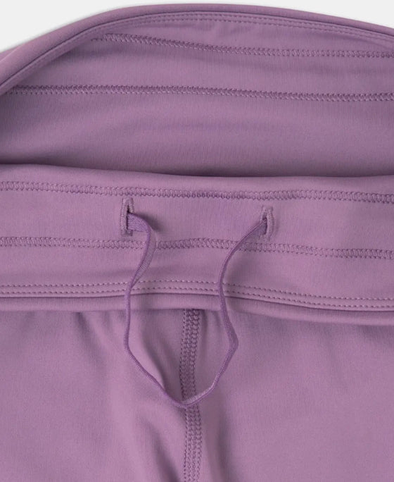 Microfiber Elastane Stretch Slim Fit Capri with Back Waistband Pocket - Chinese Violet